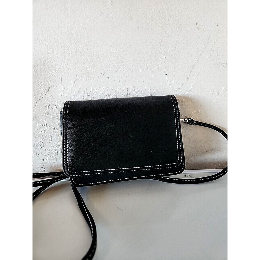 Thirty One BLACK Crossbody Shoulder Bag PURSE Handbag Small LOTS POCKETS